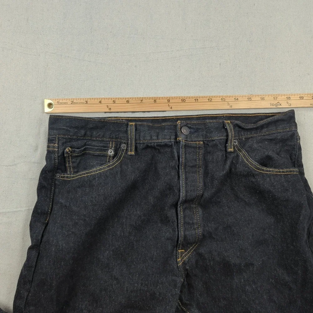 Levis 501 Jeans  Mens 38x32 Black Button Fly Western Faded Classic American